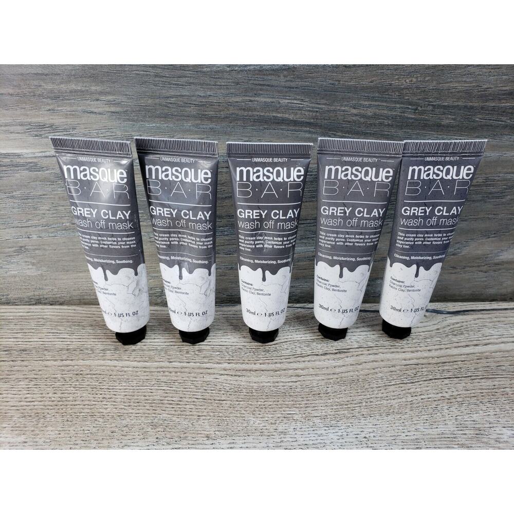 Masque Bar Gray Charcoal Clay Wash Off Mask 1oz 5Pack